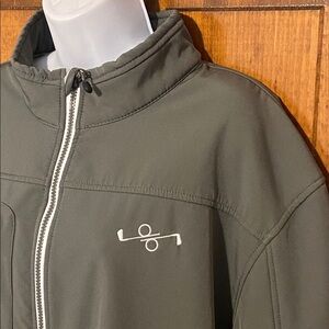 CLIQUE Soft shell Embroidered Gray Full Zip Jacket embroidered golf symbol XXL